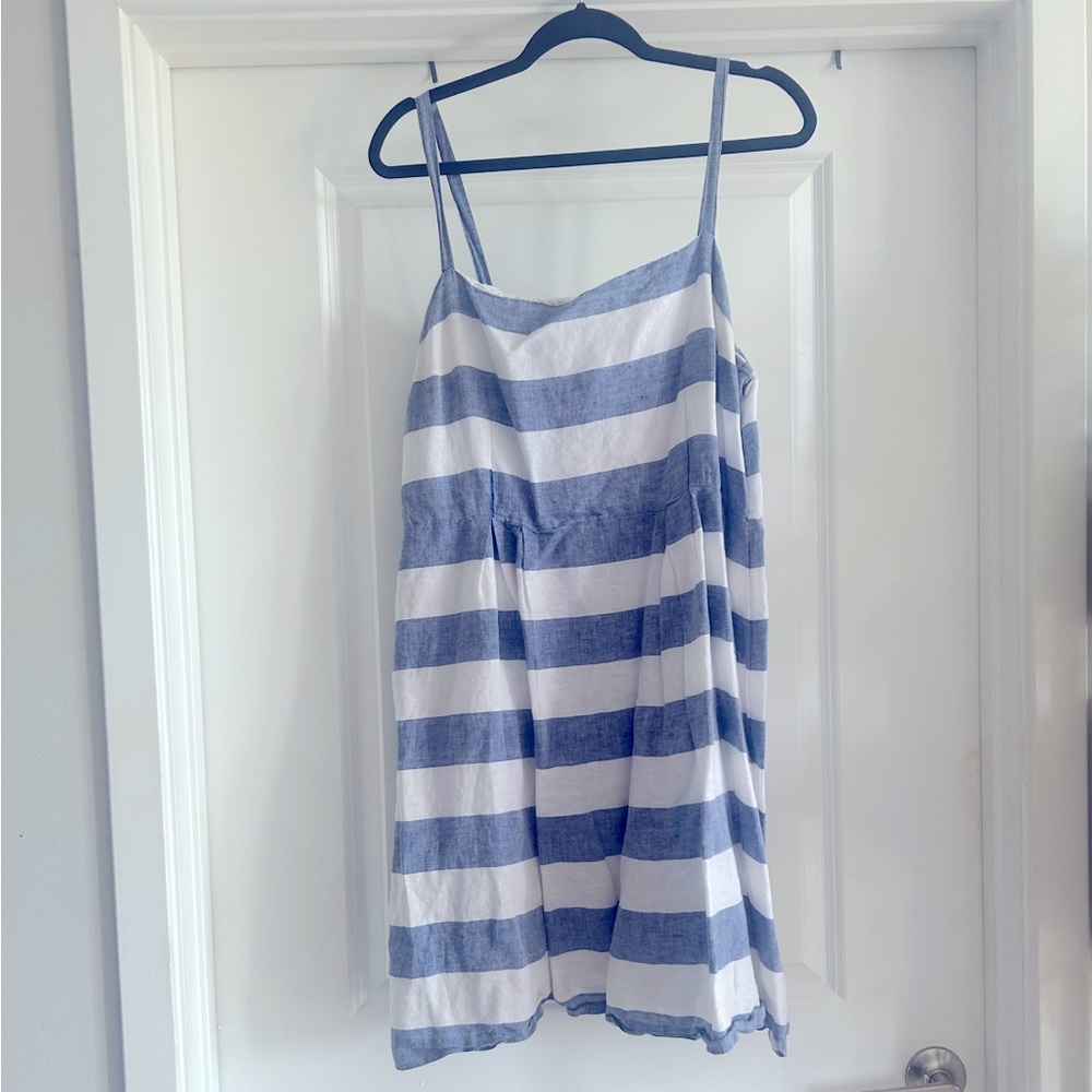 Blue and white stripped dress